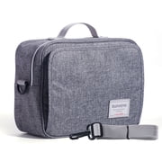 Sunveno Diaper Clutch Bag with Wipe Dispenser, Small Diaper Bag with Shoulder Strap, Gray