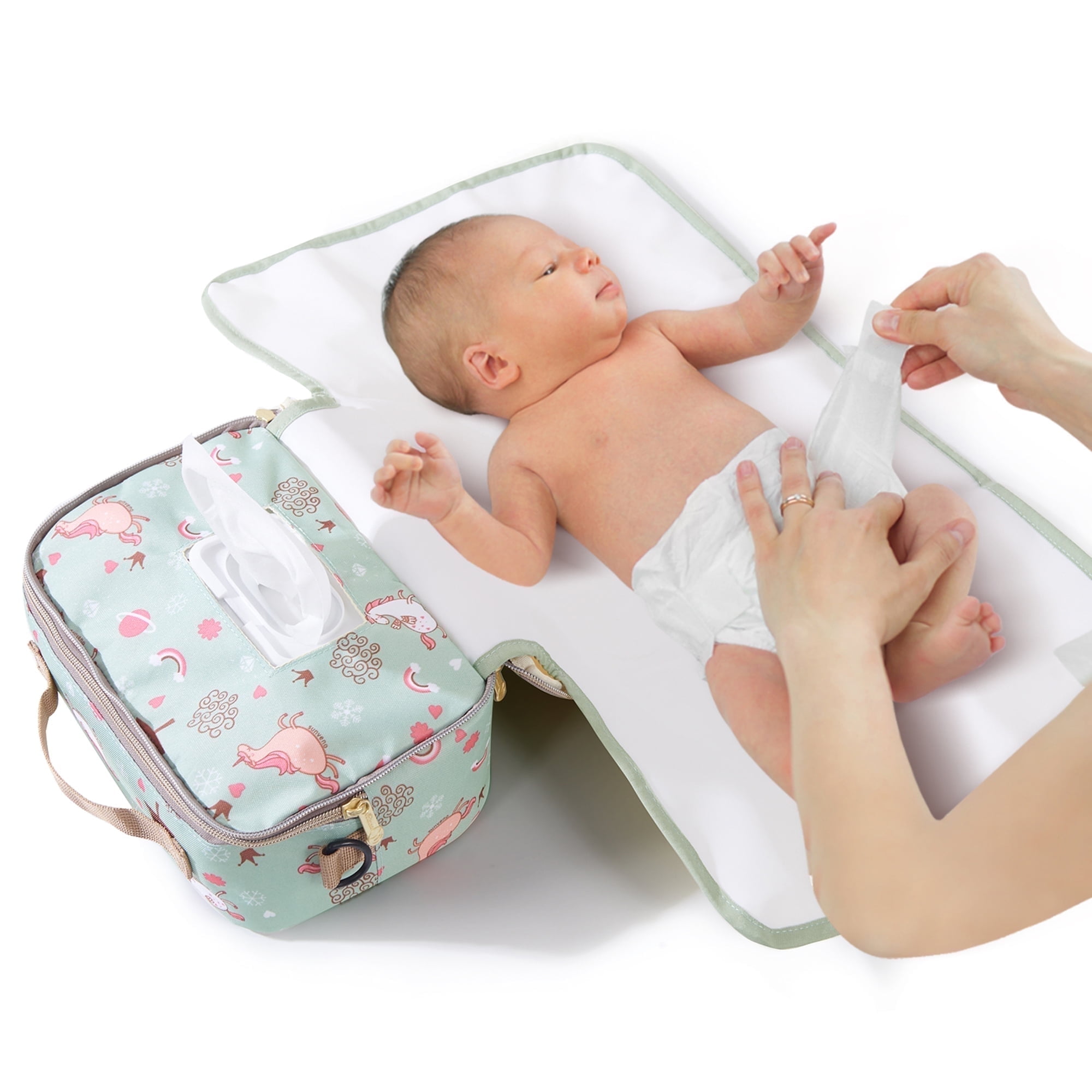 Sunveno Diaper Bag with Water-Resistant, Portable Changing Pad, 1 Count