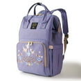 thumbnail image 1 of Sunveno Embroidered Backpack Diaper Bag Travel Backpack, Purple Deer, 1 of 9