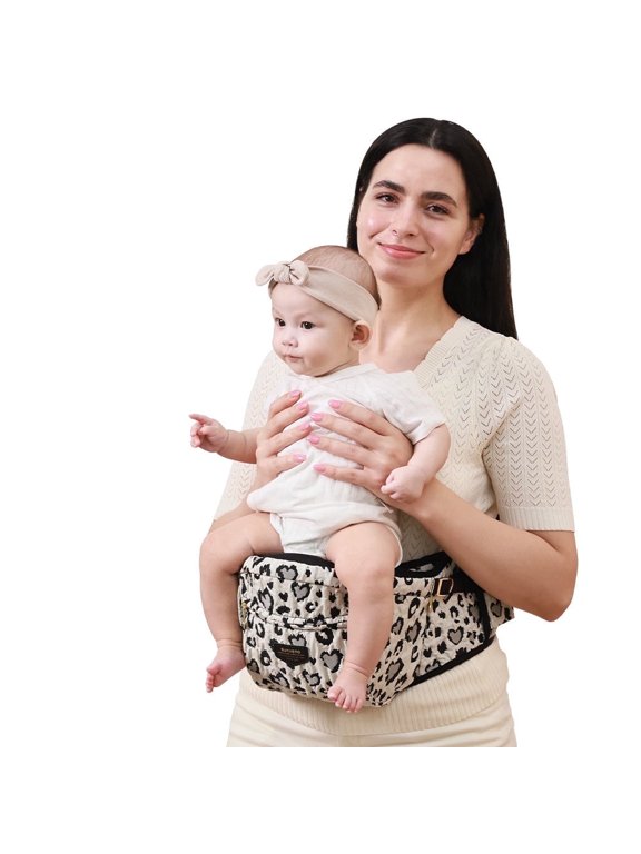 Ergonomic Hip Baby Carrier with Seat, Adjustable Waistband & Storage Pockets, Newborn to Toddler up to 45 lbs