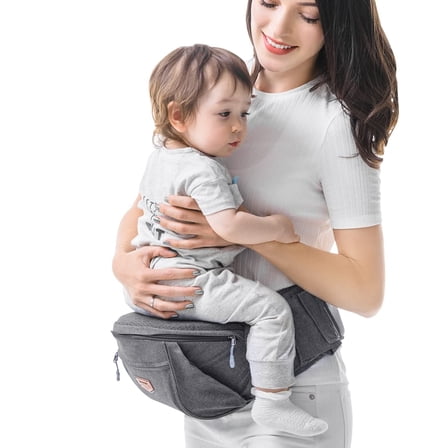 Sunveno Ergonomic Hip Seat Baby Carrier for Newborns, Infants, Babies, Gray