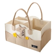 Sunveno Foldable Polyester Nursery Diaper Caddy Organizer for Infant with Zebra