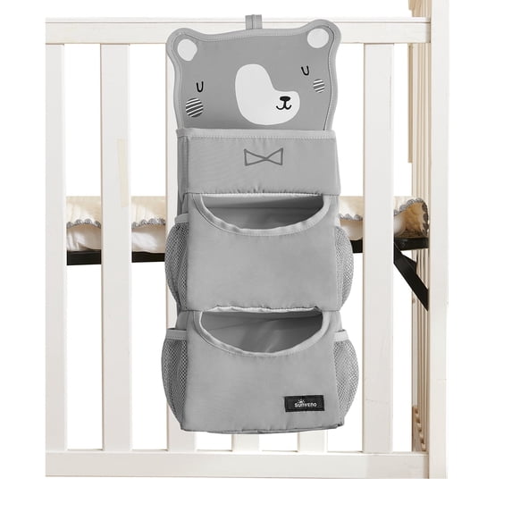 Sunveno Hanging Diaper Caddy Organizer, Gray Bear, 1 Piece