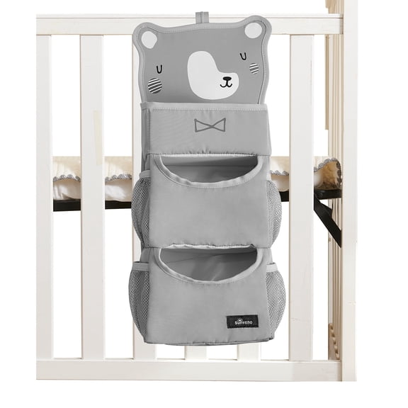 Sunveno Hanging Diaper Caddy Organizer, Gray Bear, 1 Piece