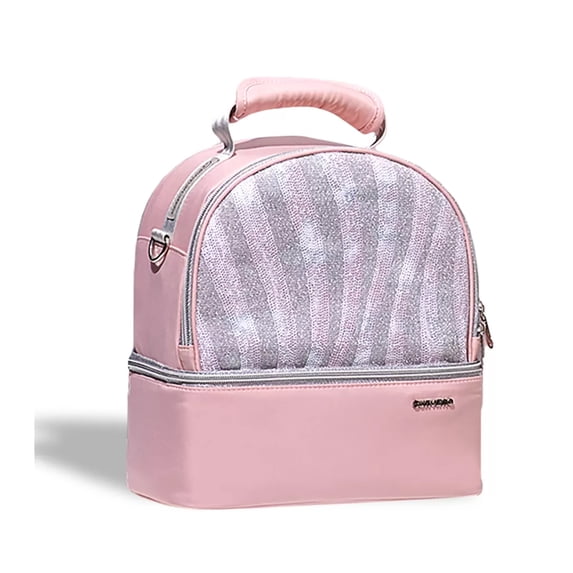 Sunveno Insulated Lunch Box Double Deck Cooler Bag, Pink