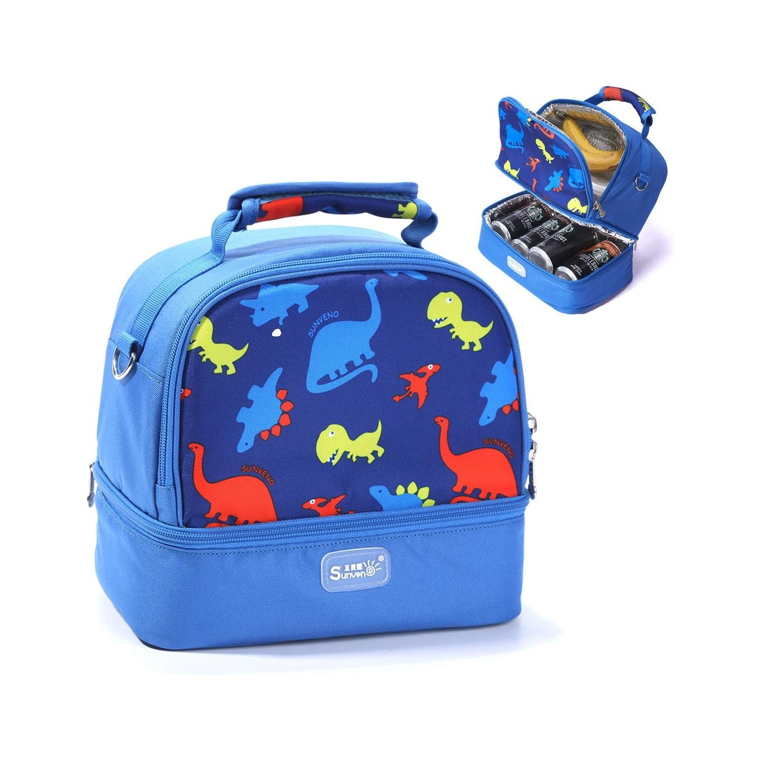 Sunveno Insulated Lunch Bag, Solid Print Dino, Thermal, Polyester, 1 Count