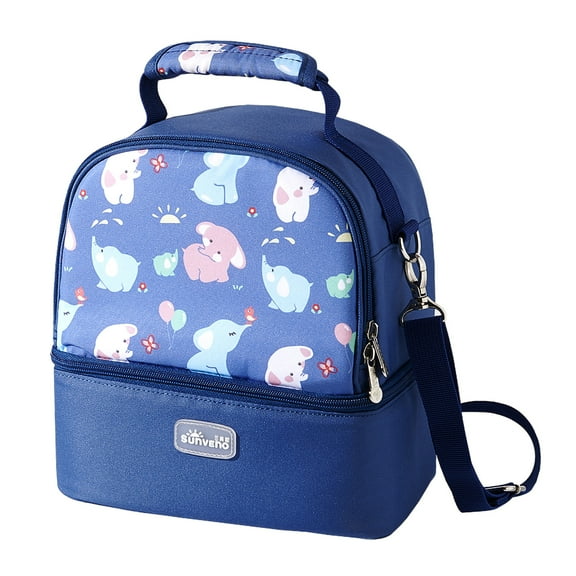 Sunveno Insulated Polyester Lunch Box for Unisex, Solid Print, Elephant