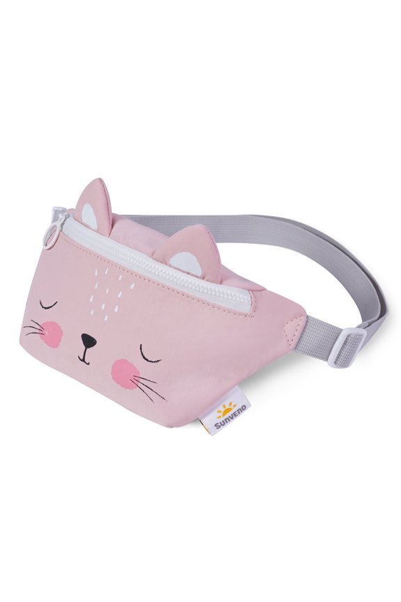 Kids Fanny Pack Small Cartoon Crossbody Bag Purse Waist Backpack, Pink Cat