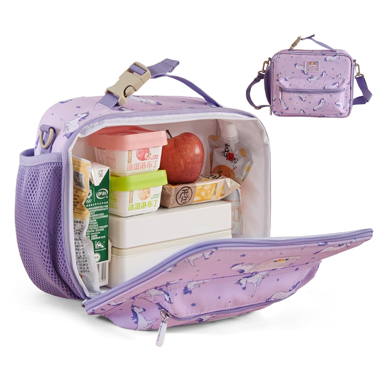 Sunveno Lunch Bag, Insulated Reusable Unicorn Lunch Box, Waterproof, Polyester, 1 Count
