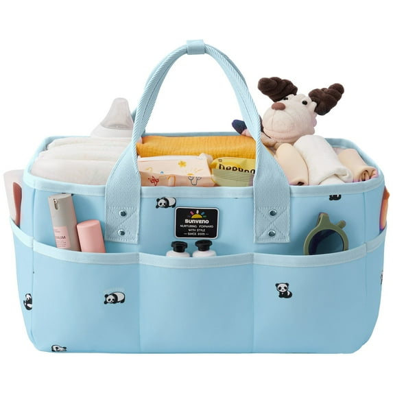 Sunveno Large Polyester Nursery Portable Diaper Caddy Organizer for Changing Station