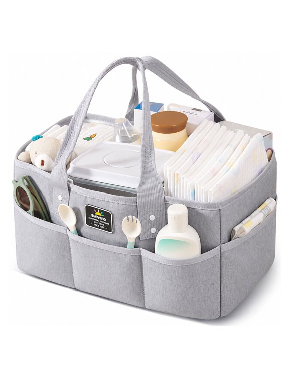 Large Polyester Nursery Portable Diaper Caddy Organizer for Changing Station
