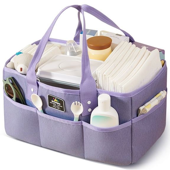 Sunveno Large Polyester Nursery Portable Diaper Caddy Organizer for Changing Station
