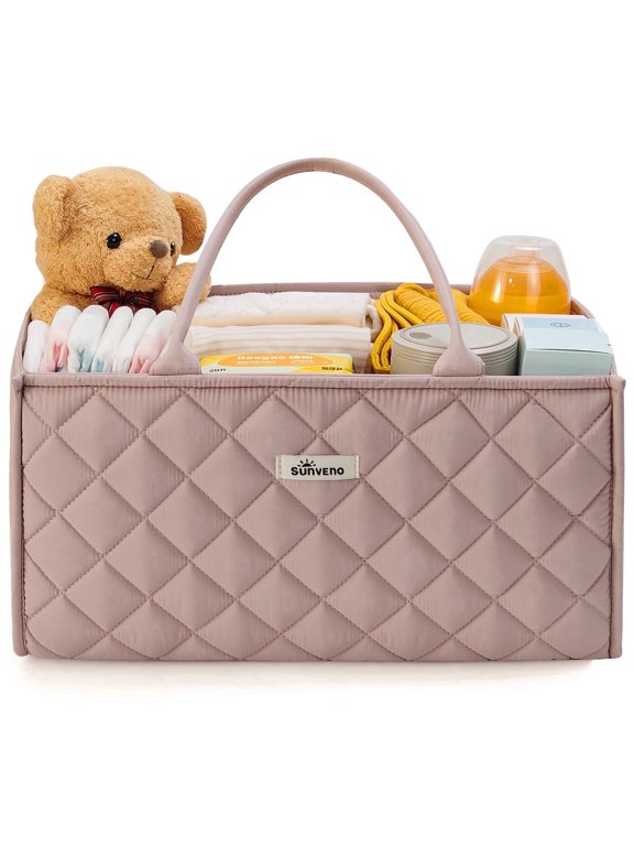 Quilted Polyester Diaper Caddy Organizer for Changing Table