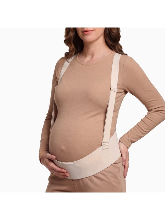 Seamless Maternity Support Belt with Back Stays Adjustable Pregnancy Belly Band for Back Pain Relief, Breathable Belly & Lumbar Support