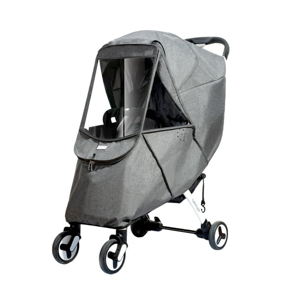 Sunveno Windproof Waterproof All-Weather Stroller Sun Shade, Gray