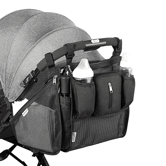 Sunveno Universal 2 in 1 Insulated Cup Holders Stroller Organizer, Black