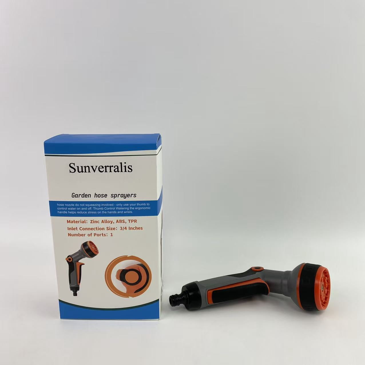 Sunverralis Garden hose sprayers, Hose Nozzle,8 Adjustable Watering Patterns Hose Sprayer Nozzle & Water Hose Nozzle, Hose Sprayer Suitable for Watering Plants/Washing Cars/Showering Pets