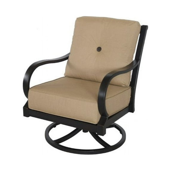 Sunvilla Laurel Swivel Patio Lounge Chair in Shale