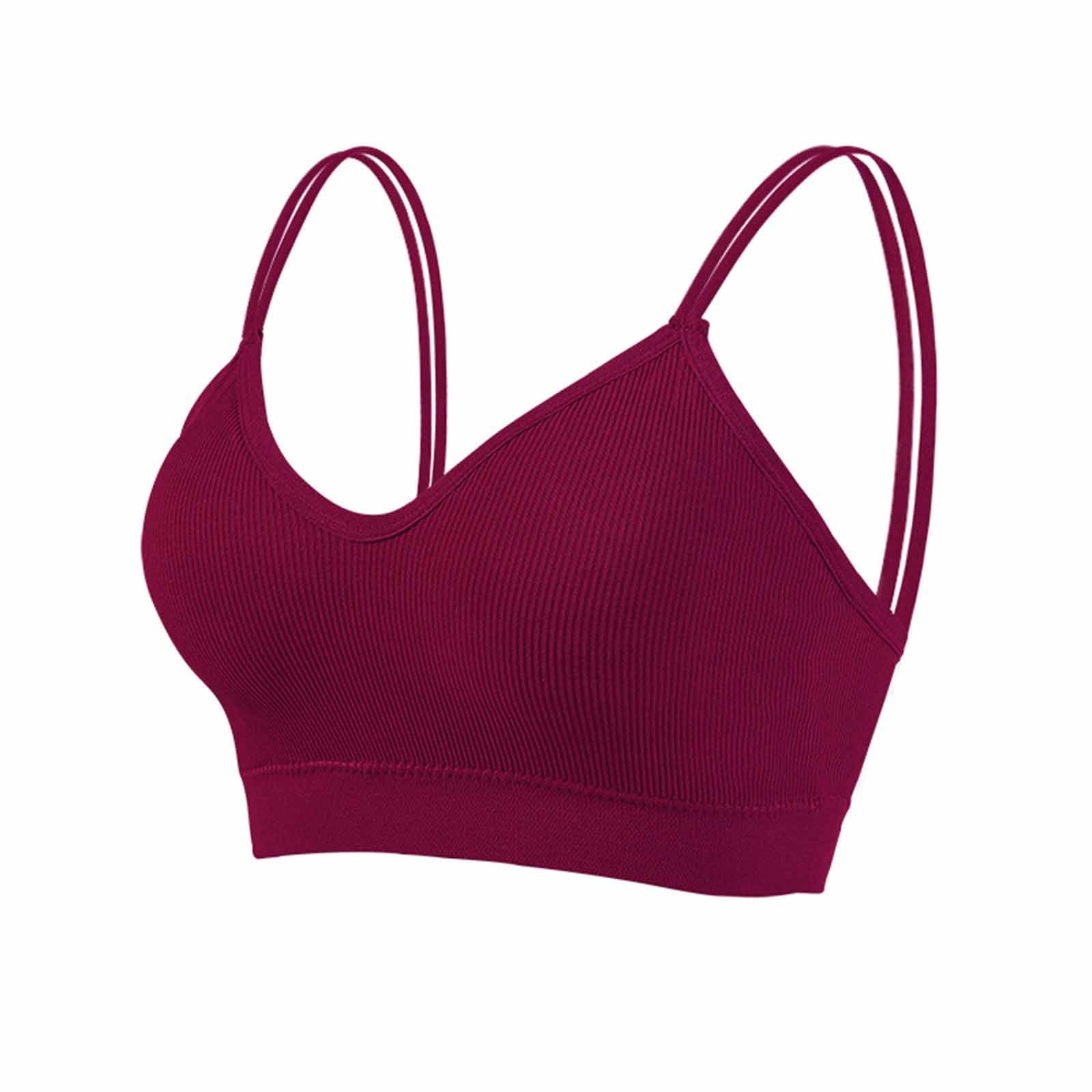 Sunvit Love & Sports Activewear Sports Bras- Sexy Comfortable Breathable  Medium Support Crop Tops Padded Workout Tops Casual Base Tops Underwear  #232 Pink 