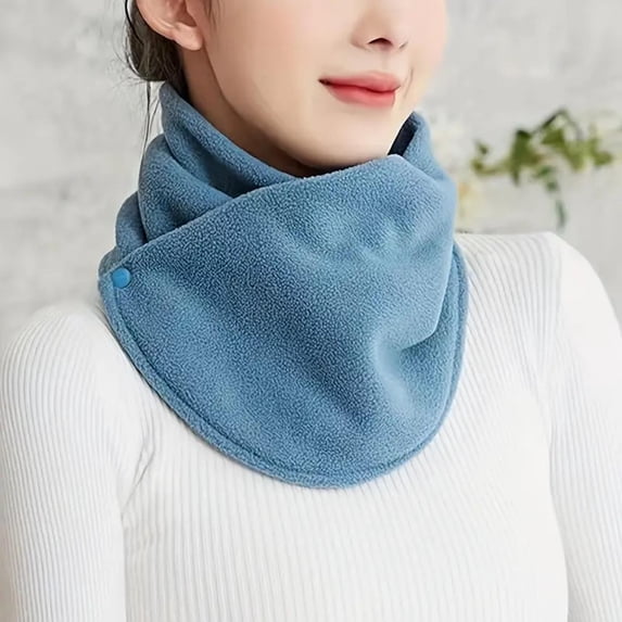 VONCOS Blue Neck Gaiter Neck Warmer - Polyester Women and Men, Adjustable Button, One Size Fits Most, Cold Weather Use,Size Free Size