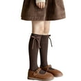 thumbnail image 1 of Sunvit-Panties Coffee Girls Knee High Socks 4-8 Years - Soft Knit Cotton with Bow, Non-Slip, Fits 140cm Female Kids for Daily/School/Party Wear,Size 6-14T, 1 of 2