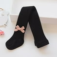 thumbnail image 1 of Sunvit-Panties Girls' Cotton Tights - Ribbed Knit with Ankle Bow, Full Length Soft Breathable Seamless Toe, Black for Kidss & Pre-Teens (2-10 Years),Size 2 T, 1 of 3