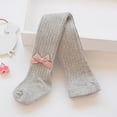 thumbnail image 1 of Sunvit-Panties Gray Girls' Tights - Cotton Ribbed with Ankle Bow, Full Length Soft Seamless Toe, Breathable for 2-10 Year Old Kidss & Pre-Teens,Size 1 T, 1 of 3