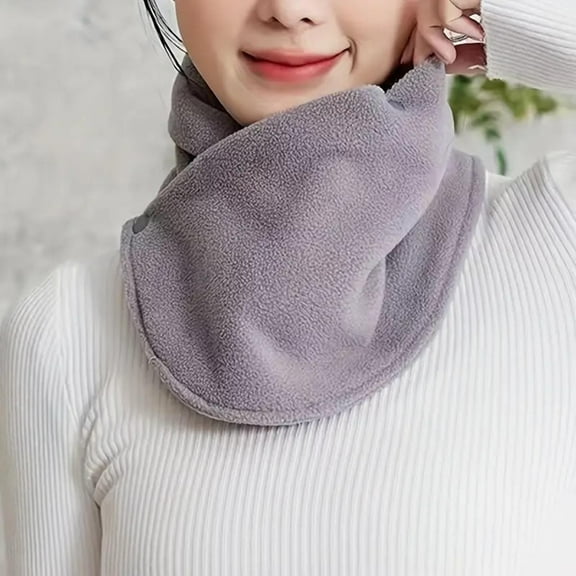 VONCOS Gray Warm Neck Gaiter - Polyester Neck Warmer Women and Men, Adjustable Button, One Size Fits Most, Cold Weather Daily Use,Size Free Size