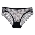 thumbnail image 1 of Sunvit-Panties Juniors Black Lace Bikini Panties - Nylon Spandex, Scalloped Edge, All-Day Comfort for Daily/Special Occasions, Size M, 1 of 2