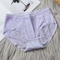 thumbnail image 1 of Sunvit-Panties Juniors Cotton Mid-Rise Brief Underwear - Floral Pattern, Lace Trim, Soft Elastic Waistband, Breathable Skin-Friendly, Size M, Purple, 1 of 3