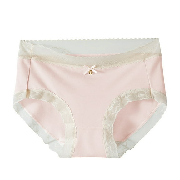 Sunvit-Panties Juniors Cotton Mid-Rise Briefs - Lace Trim, Scalloped Waistband, All-Day Comfort - Red, Size M