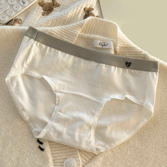 Sunvit-Panties Juniors Cotton Mid-Waist Brief Underwear - Breathable Skin-Friendly, White, Size M, Elastic Waistband, All-Day Comfort for Daily Wear