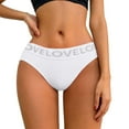 thumbnail image 1 of Sunvit-Panties Juniors Low-Rise Bikini Briefs with LOVE Waistband - Soft Nylon Spandex, Size M White, Comfortable for Daily & Loungewear Use, 1 of 7