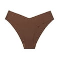 thumbnail image 1 of Sunvit-Panties Juniors Seamless Thong, 100% Polyester Soft Lightweight, No Visible Panty Lines Secure Fit - Brown, Size M - Ideal for Form-Fitting Clothes/Daily Wear, 1 of 2