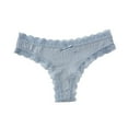 thumbnail image 1 of Sunvit-Panties Juniors Soft Thong Underwear: Nylon Spandex Blend with Lace Trim & Bow Accent, No VPL, Blue, Size S - Great for Daily Wear & Form-Fitting Outfits, 1 of 2