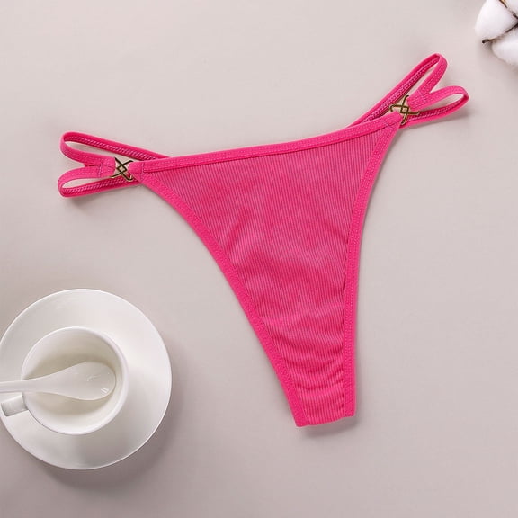 Sunvit-Panties Juniors Thong Underwear, Nylon Spandex Seamless No Panty Lines, Soft Stretch Daily Wear with Ribbed Texture, Hot Pink, Size M