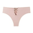 thumbnail image 1 of Sunvit-Panties Juniors Thong Underwear - Pink, Size M, Nylon Spandex Blend, Lace-Up Front with Metal Rings, Comfortable, No Panty Line, Trendy, 1 of 2