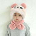 thumbnail image 1 of Sunvit-Panties Kids Panda 2-in-1 Warm Winter Hat with Scarf, Unisex Pink for Kidss 1-6 Years, Plush Nylon Spandex Cold Weather Accessory with Ear Flaps,Size 1 T, 1 of 7