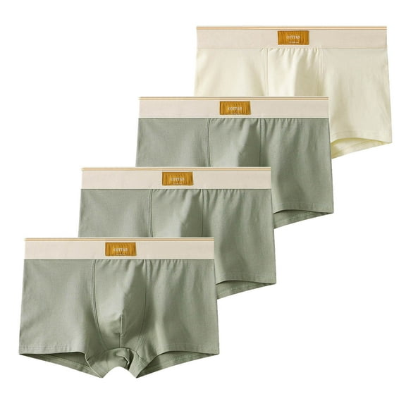 Sunvit-Panties Mens Breathable Cotton Boxer Briefs 4 Pack - Size 2XL, Navy, Ultra-Soft with Wide Elastic Waistband for Daily Comfort & Mobility