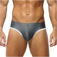 thumbnail image 1 of Sunvit-Panties Mens Low-Rise Briefs - Nylon Spandex Comfortable Stretchy Gray Size XL with Contrast Trim Elastic Waistband for Daily & Gym Wear, 1 of 4