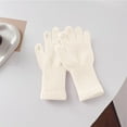 thumbnail image 1 of Sunvit-Panties White Unisex Winter Knit Cotton Gloves - Touchscreen Compatible, One Size Fits Most, Warm Ribbed Cuff Gloves for Fall & Winter Daily Use,Size Free Size, 1 of 4