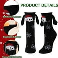 thumbnail image 1 of Sunvit-Panties Womens Black Christmas Socks - 3D Santa Claus with Snowflake Prints, Soft Nylon Spandex, Festive Holiday Stocking Stuffer, Free Size for Daily & Party Wear,Size Free Size, 1 of 5