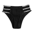 thumbnail image 1 of Sunvit-Panties Womens Cheeky Panties - Nylon Spandex Blend, Stretchy Comfortable, Metallic Side Straps, Black, Size L, 1 of 2