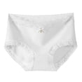 thumbnail image 1 of Sunvit-Panties Womens Cotton Panties, White Size XL, Mid-High Waist Bikini Cut with Lace Trim, Breathable Skin-Friendly Comfort, Everyday Wear Underwear with Bow Accent, 1 of 2