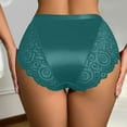 thumbnail image 1 of Sunvit Women’s High Waist Lace Panties – Green Nylon Spandex Underwear with Wide Waistband & Satin Front, Comfortable Briefs for Daily & Special Occasions – Size L, 1 of 9