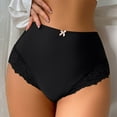 thumbnail image 1 of Sunvit-Panties Womens High-Waisted Panties Nylon Spandex Blend - Tummy Control, Soft Breathable, Lace Trim & Bow Accent - Everyday Comfort, Black, Size XL, 1 of 9