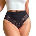 thumbnail image 1 of Sunvit-Panties Womens High-Waisted Seamless Briefs - Nylon Spandex Comfy, Breathable Mesh Detail, No-Show, Black, Size XL - Great for Everyday Wear, 1 of 5
