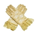 thumbnail image 1 of Sunvit-Panties Womens Khaki Retro Lace Gloves - Short Ruffled Cuff, Floral Pattern, Stretchy Sun Protective, One Size for Wedding Daily Outfits,Size Free Size, 1 of 2