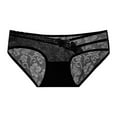 thumbnail image 1 of Sunvit-Panties Womens Low-Rise Bikini Underwear - Nylon Spandex Soft Stretch Breathable, Floral Lace Trim & Butterfly Applique, Black, Size L, Ideal for Daily/Everyday Wear, 1 of 2