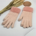 thumbnail image 1 of Sunvit-Panties Womens Pink Winter Gloves - Touchscreen Compatible Acrylic Knit with Faux Faux Fur Cuff, One Size Fits Most,Size Free Size, 1 of 3